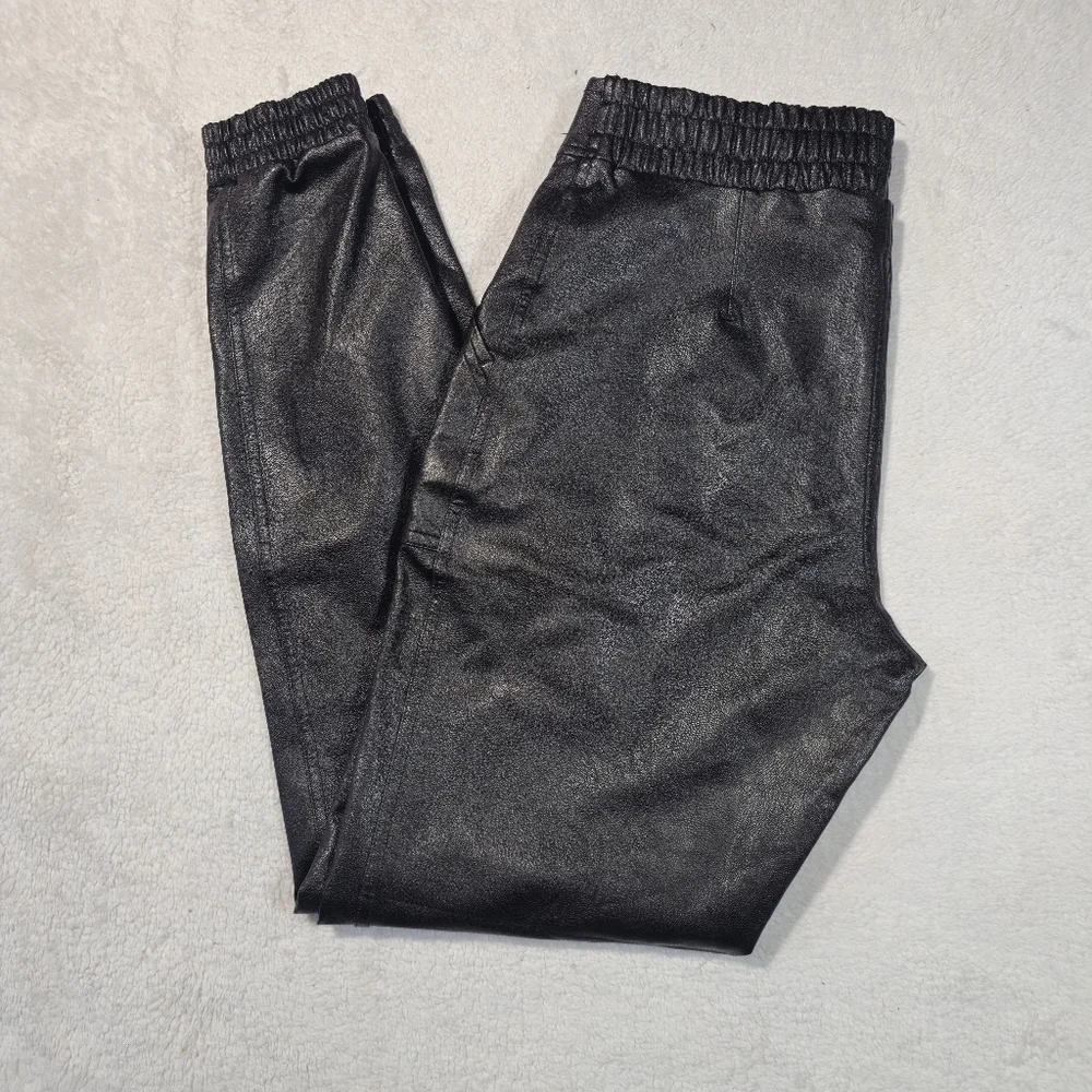 Spanx Faux Leather Brown Jogger Size M - Picture 6 of 11